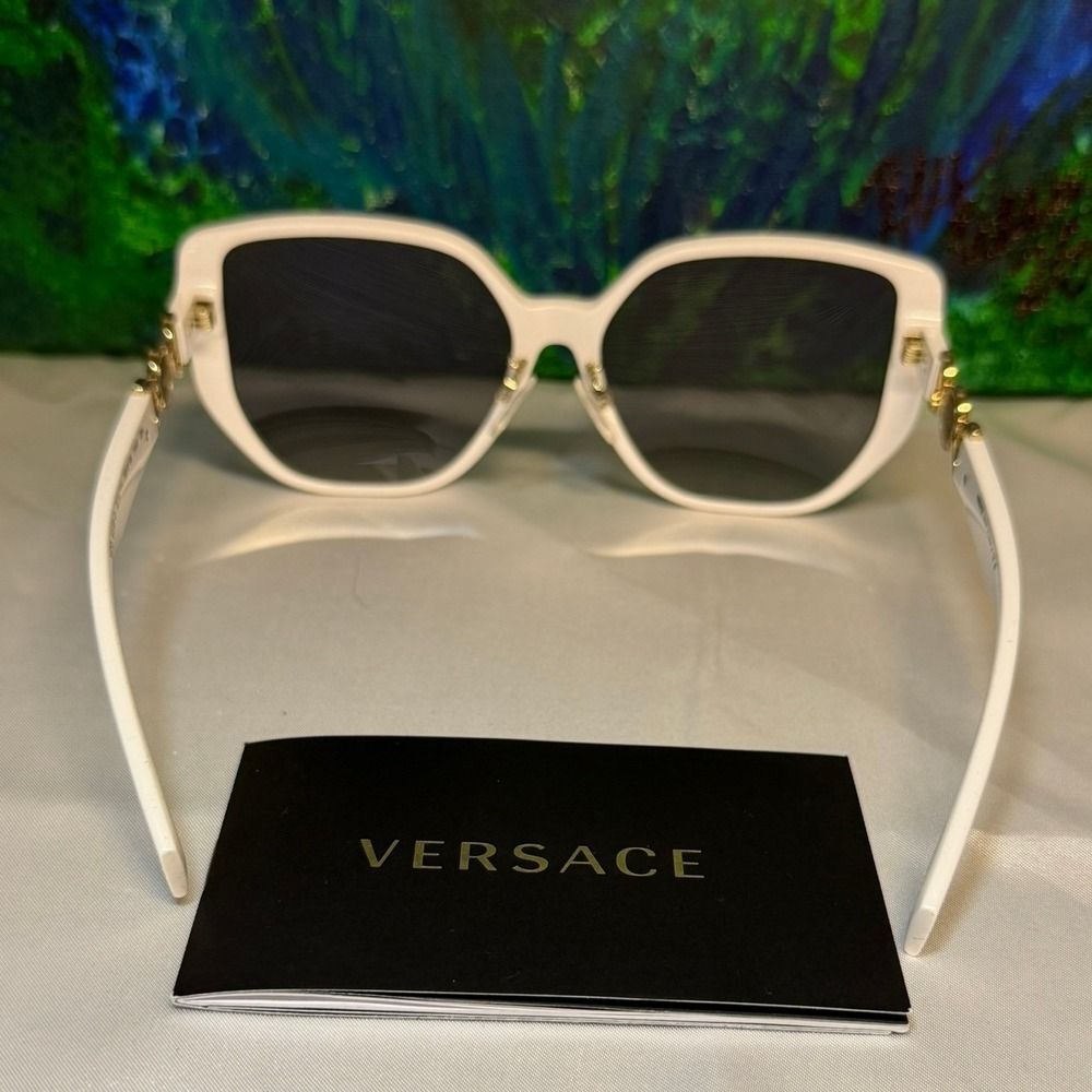 Versace VE 4405 White Medusa Biggie Square Sunglasses New w/COA - Picture 4 of 6